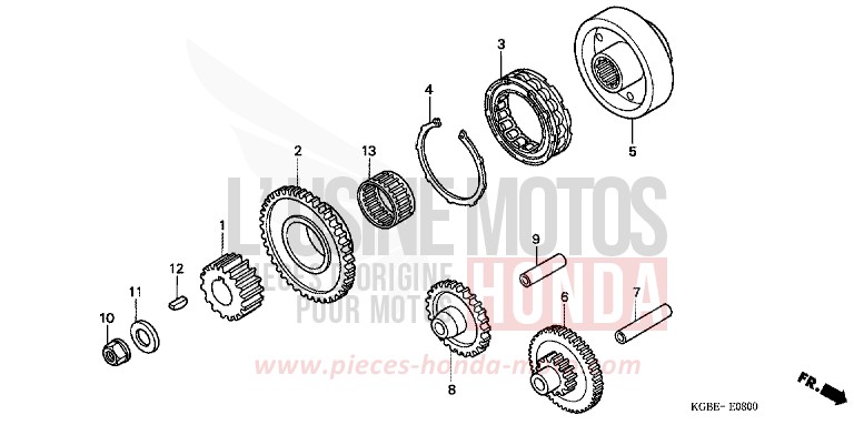ANLASSERKUPPLUNG von Shadow VT125C ACCURATE SILVER METALLIC (NH146) von 2001